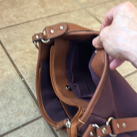 Rosetti Purple / Brown Shoulder Bag with Structured Design - Picture 6 of 11